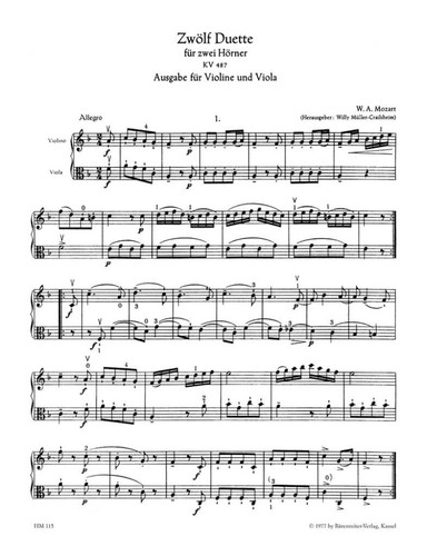 Twelve duets for violin and - twelve,