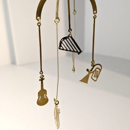 Hanging brass mobile - hanging,